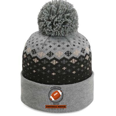 Just Here For The Football Match Graphic The Baniff Cuffed Pom Beanie