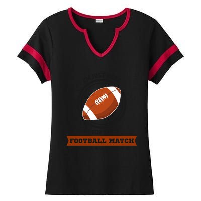 Just Here For The Football Match Graphic Ladies Halftime Notch Neck Tee