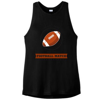 Just Here For The Football Match Graphic Ladies PosiCharge Tri-Blend Wicking Tank