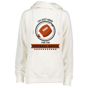 Just Here For The Football Match Graphic Womens Funnel Neck Pullover Hood