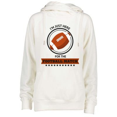 Just Here For The Football Match Graphic Womens Funnel Neck Pullover Hood