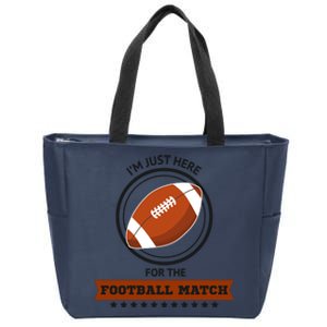 Just Here For The Football Match Graphic Zip Tote Bag