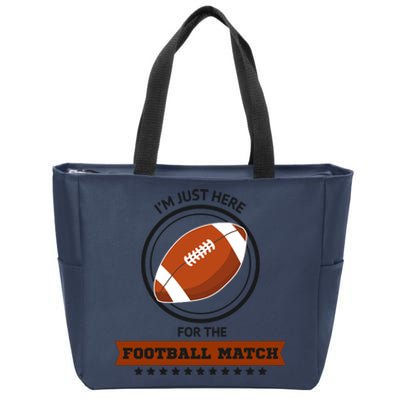 Just Here For The Football Match Graphic Zip Tote Bag