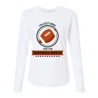 Just Here For The Football Match Graphic Womens Cotton Relaxed Long Sleeve T-Shirt