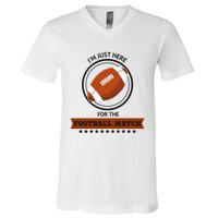 Just Here For The Football Match Graphic V-Neck T-Shirt