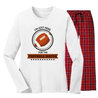 Just Here For The Football Match Graphic Women's Long Sleeve Flannel Pajama Set 