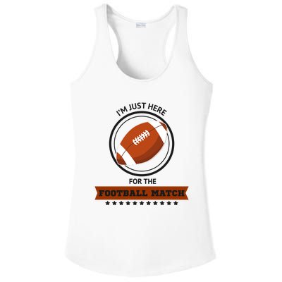 Just Here For The Football Match Graphic Ladies PosiCharge Competitor Racerback Tank