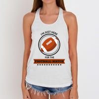 Just Here For The Football Match Graphic Women's Knotted Racerback Tank