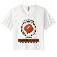 Just Here For The Football Match Graphic Women's Crop Top Tee