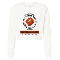 Just Here For The Football Match Graphic Cropped Pullover Crew