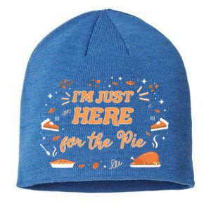 Just Here For The Pie Lover Thanksgiving Pumpkin Christmas Gift Sustainable Beanie