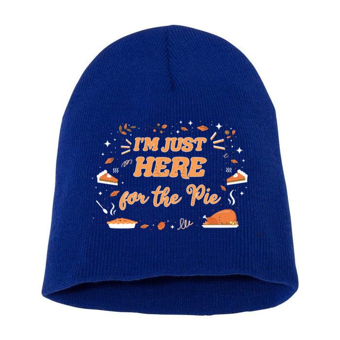 Just Here For The Pie Lover Thanksgiving Pumpkin Christmas Gift Short Acrylic Beanie