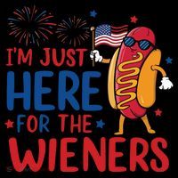 Just Here For The Wieners Stripe Pom Pom Beanie