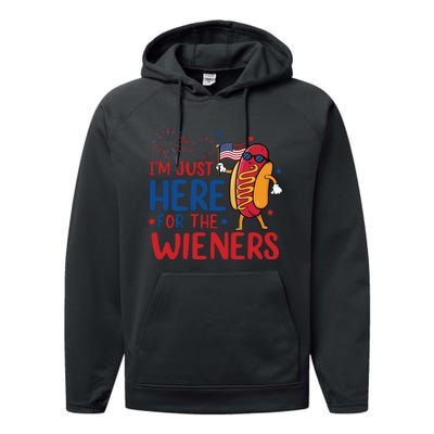 Just Here For The Wieners Performance Fleece Hoodie