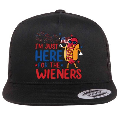 Just Here For The Wieners Flatbill Hat