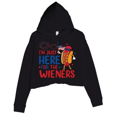 Just Here For The Wieners Crop Fleece Hoodie