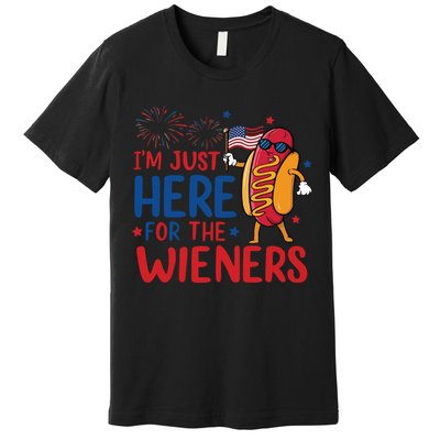 Just Here For The Wieners Premium T-Shirt
