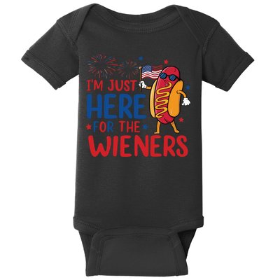 Just Here For The Wieners Baby Bodysuit