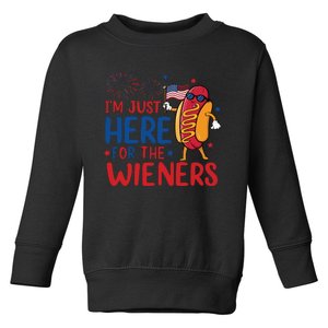 Just Here For The Wieners Toddler Sweatshirt