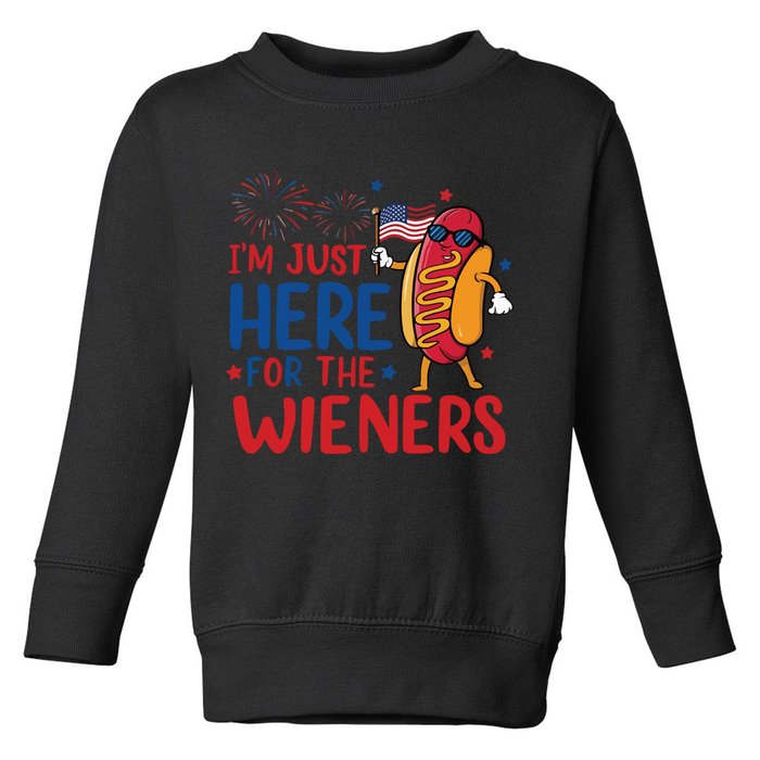 Just Here For The Wieners Toddler Sweatshirt
