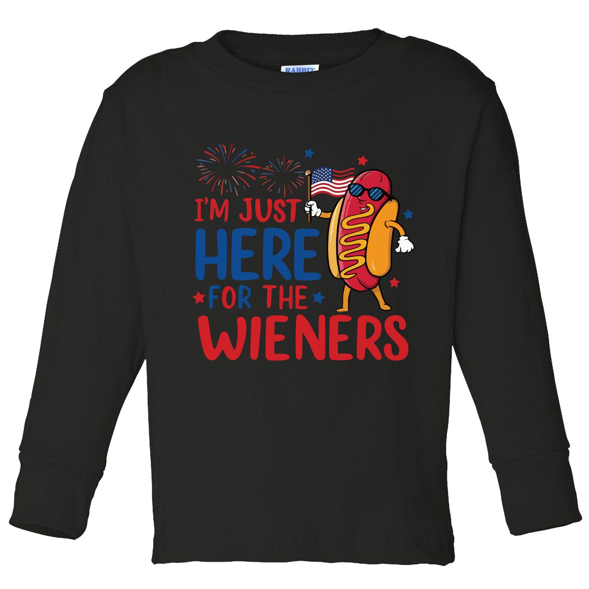 Just Here For The Wieners Toddler Long Sleeve Shirt