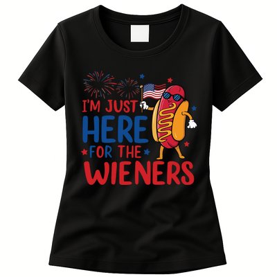 Just Here For The Wieners Womens T-Shirt
