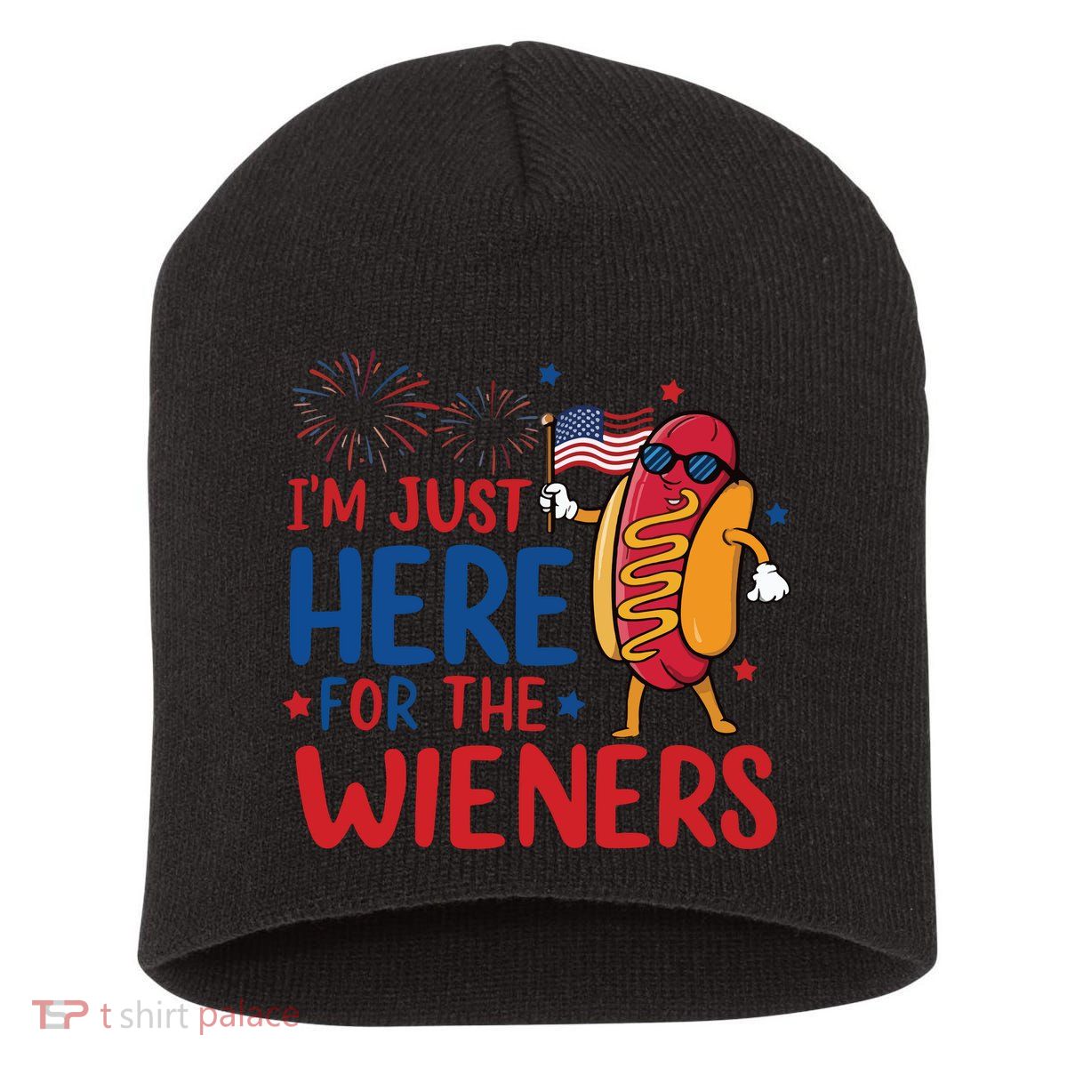 Just Here For The Wieners Short Acrylic Beanie