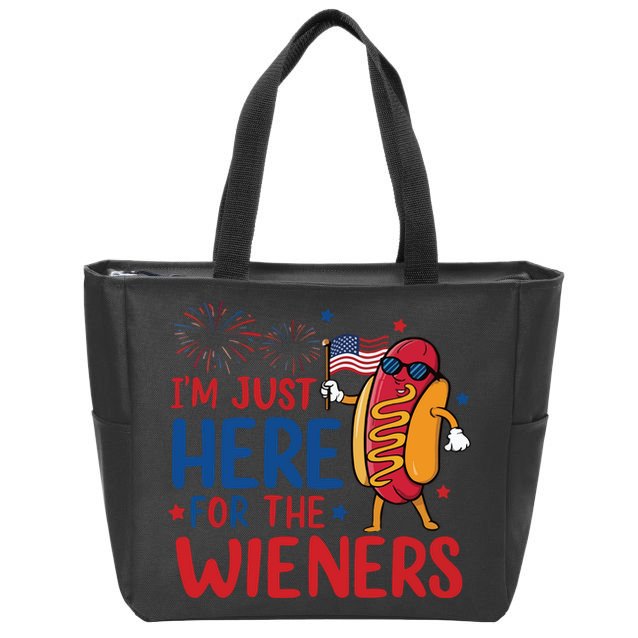 Just Here For The Wieners Zip Tote Bag