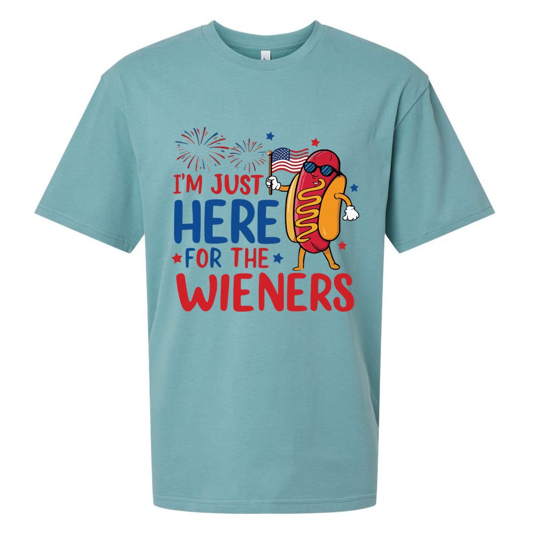 Just Here For The Wieners Sueded Cloud Jersey T-Shirt