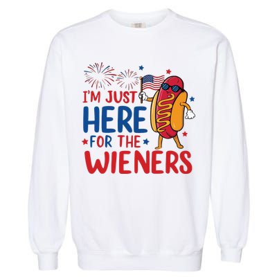 Just Here For The Wieners Garment-Dyed Sweatshirt