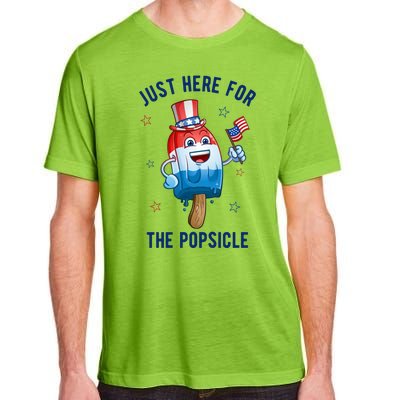 Just Here For The Popsicle 4th Of July Funny Festive Adult ChromaSoft Performance T-Shirt