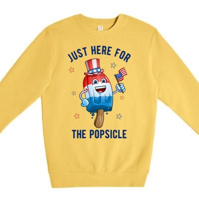 Just Here For The Popsicle 4th Of July Funny Festive Premium Crewneck Sweatshirt