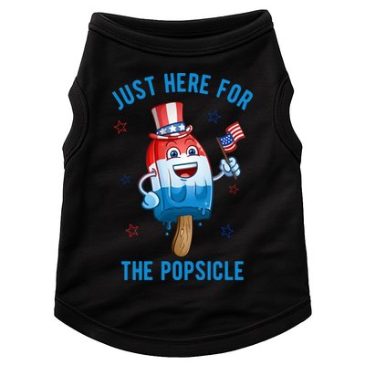 Just Here For The Popsicle 4th Of July Funny Festive Doggie Tank