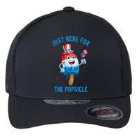 Just Here For The Popsicle 4th Of July Funny Festive Flexfit Unipanel Trucker Cap