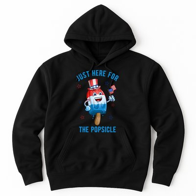 Just Here For The Popsicle 4th Of July Funny Festive Hoodie