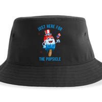 Just Here For The Popsicle 4th Of July Funny Festive Sustainable Bucket Hat
