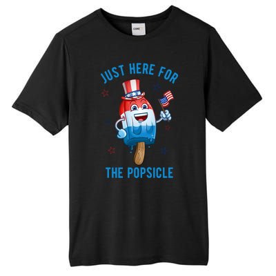 Just Here For The Popsicle 4th Of July Funny Festive Tall Fusion ChromaSoft Performance T-Shirt