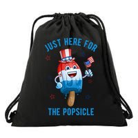 Just Here For The Popsicle 4th Of July Funny Festive Drawstring Bag