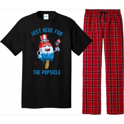 Just Here For The Popsicle 4th Of July Funny Festive Pajama Set