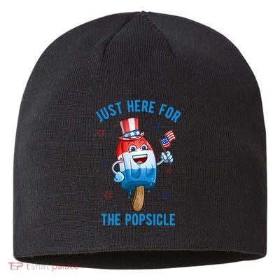 Just Here For The Popsicle 4th Of July Funny Festive Sustainable Beanie