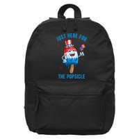 Just Here For The Popsicle 4th Of July Funny Festive 16 in Basic Backpack