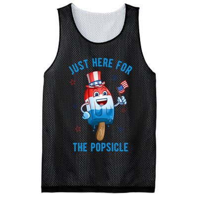Just Here For The Popsicle 4th Of July Funny Festive Mesh Reversible Basketball Jersey Tank
