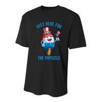Just Here For The Popsicle 4th Of July Funny Festive Youth Performance Sprint T-Shirt