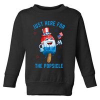 Just Here For The Popsicle 4th Of July Funny Festive Toddler Sweatshirt