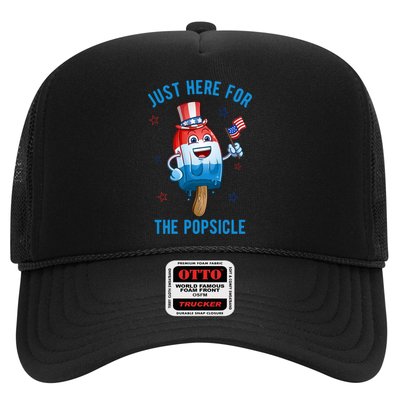 Just Here For The Popsicle 4th Of July Funny Festive Trucker Hat