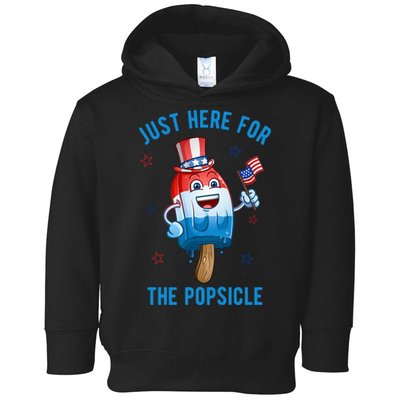 Just Here For The Popsicle 4th Of July Funny Festive Toddler Hoodie