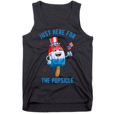 Just Here For The Popsicle 4th Of July Funny Festive Tank Top