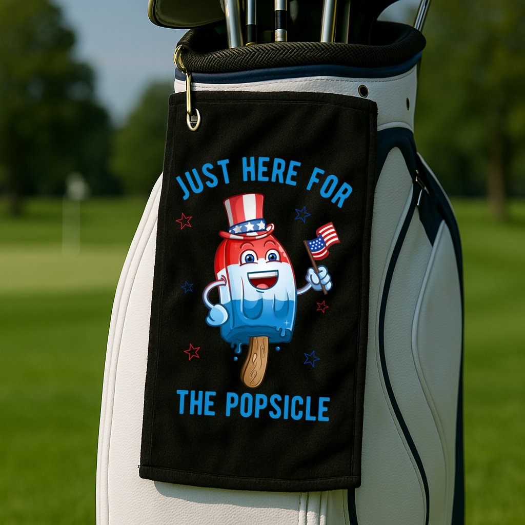 Just Here For The Popsicle 4th Of July Funny Festive Golf Towel