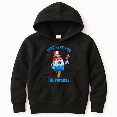 Just Here For The Popsicle 4th Of July Funny Festive Kids Hoodie