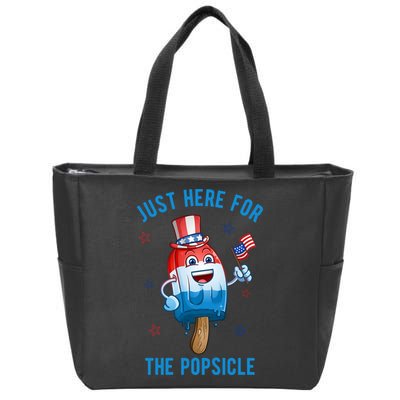 Just Here For The Popsicle 4th Of July Funny Festive Zip Tote Bag